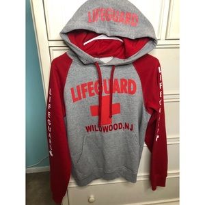 Red and Gray Lifeguard Pullover Hoodie